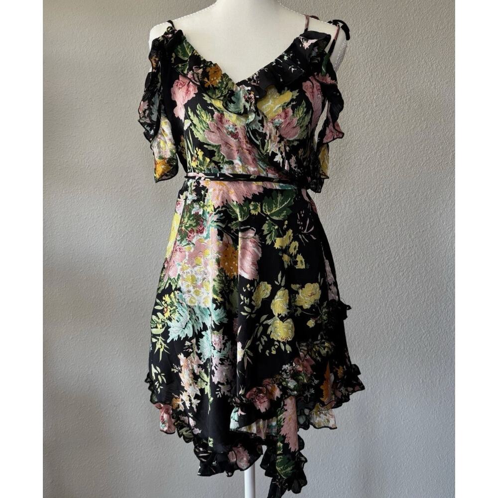 Current Mood Dress, floral wrap dress, ruffles, fairy, Small